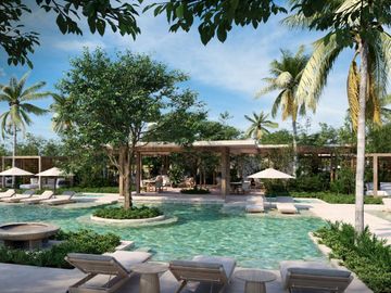 Condo en Residencial con club de playa, golf, alberca en venta Playa del Carmen.