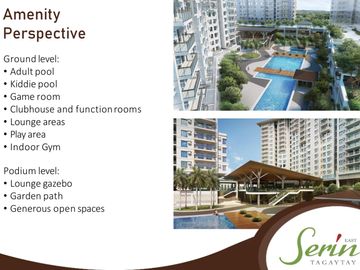 2BR Condo for Sale in Avida Towers Serin East Tagaytay beside Ayala Mall Serin