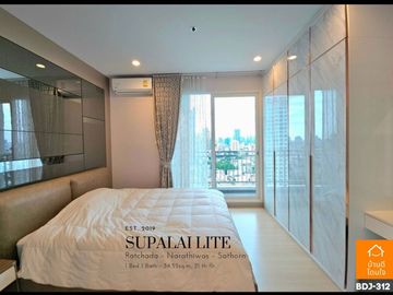Special discount Supalai Lite Ratchada-Narathiwat-Sathorn (34.55 sq m.) 1 bedroom, 1 bathroom, near BRT Chan Road