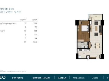 STUDIO UNIT WITH BALCONY IN ASTELA CIRCUIT MAKATI