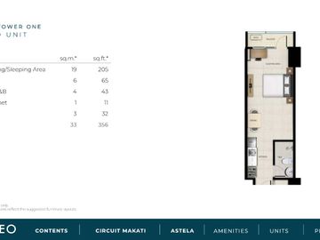 STUDIO UNIT WITH BALCONY IN ASTELA CIRCUIT MAKATI