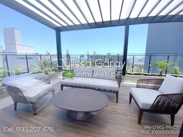 Alquiler! Bello y 100% amoblado dpto 1 dorm 38.5m2 piso 14 con estacionamiento en Jesús María!!