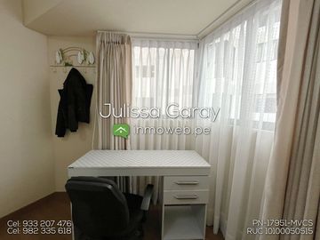 Alquiler! Bello y 100% amoblado dpto 1 dorm 38.5m2 piso 14 con estacionamiento en Jesús María!!