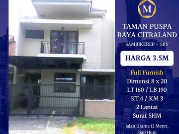 Dijual Rumah Murah Minimalis Langka Di Taman Puspa Raya Citraland Dekat Ciputra Dan Pakuwon Mall Surabaya