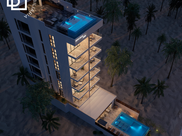 Departamentos en venta en a pie de playa Chelem