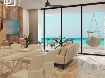 Departamentos en venta en a pie de playa Chelem