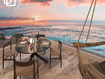 Departamentos en venta en a pie de playa Chelem
