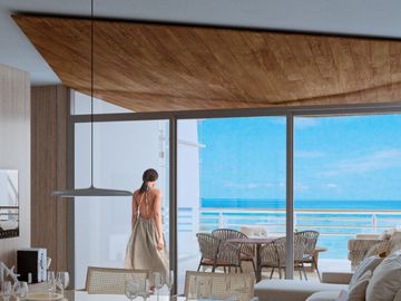 Departamento frente al mar con gran terraza, pre-venta Playa del Carmen.