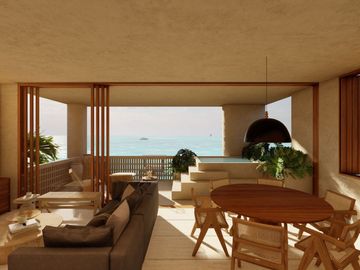 Condo frente al mar, con alberca privada, terraza, lock off, pre-venta Tulum.