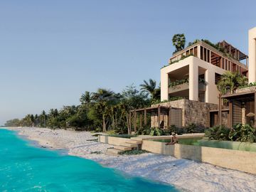 Condo frente al mar, con alberca privada, terraza, lock off, pre-venta Tulum.