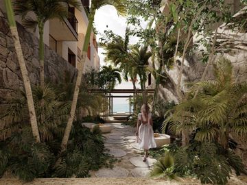 Condo frente al mar, con alberca privada, terraza, lock off, pre-venta Tulum.