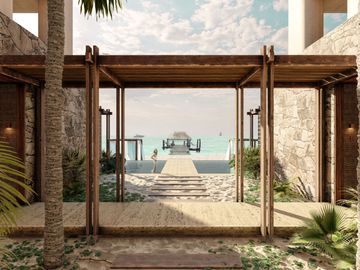 Condo frente al mar, con alberca privada, terraza, lock off, pre-venta Tulum.