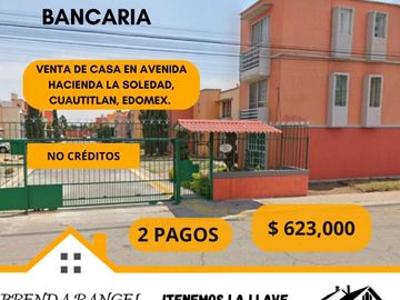 CASA EN VENTA DE RECUPERACION BANCARIA UBICADA EN AVENIDA HACIENDA LA SOLEDAD 54, HACIENDA CUAUTITLAN, CUAUTITLÁN, EDO. DE MÉXICO, C.P. 54803.