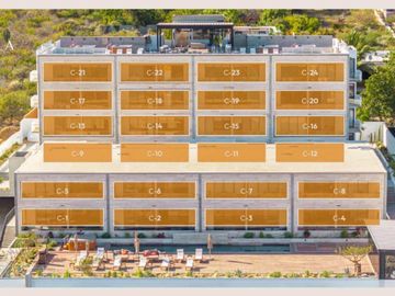 Departamento con roof común con vista al mar, alberca, jacuzzi y gym, en venta, Corredor Turístico, San José del Cabo.