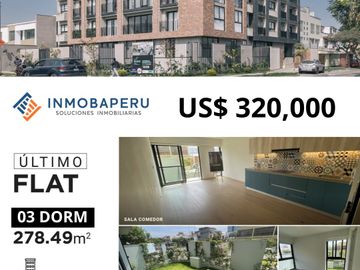Hermoso FLAT de estreno, excelente distribución, con amplio jardín privado, precio incluye 02 cocheras