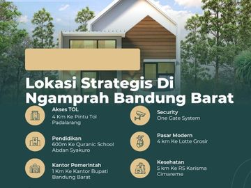 Rumah GVV Dekat Pemda Toll Stasiun Padalarang, 2/1 LANTAI Cipulus Ngamprah Bandung Barat Jual Dijual