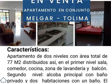 VENTA DE APARTAMENTO EN MELGAR - CONJUNTO CERRADO
