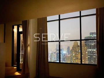 Hot Price 6.38 MB(All in)-Duplex 1 Bed Super High Fl. 40+ Nice View Close to BTS Chong Nonsi 600 m. at Knightsbridge Prime Sathorn Condo / For Sale
