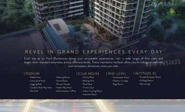 Bridgetowne Pasig Pet Friendly 2bedroom with balcony Condo for Sale at Le Pont Residences Near BGC, Qc and Ortigas