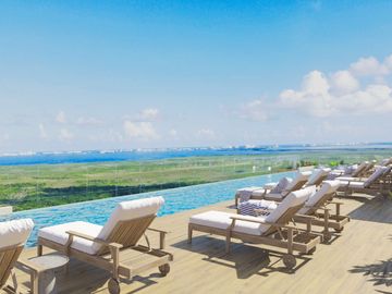 Departamento en venta de 2 recamaras con vista a la laguna en cancun