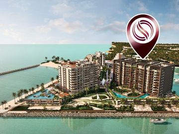 Departamento vista al mar, marina, club de playa, malecón, pre-construccion, venta Progreso, Yucatan.