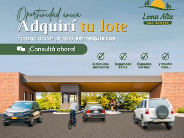 Lotes disponibles con anticipo y cuotas