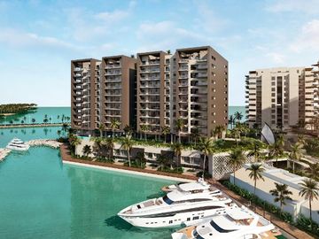 Apartamento vista al mar, marina, club de playa, malecón, pre-construccion, venta Progreso, Yucatan.