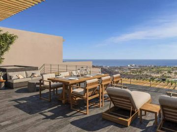 Condo con balcón y alberca, terraza, pre-construcción,  en venta, San José del Cabo