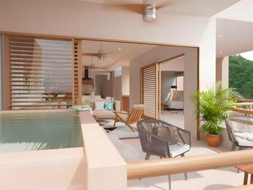 Condo con vista al océano y  alberca privada en venta Huatulco.