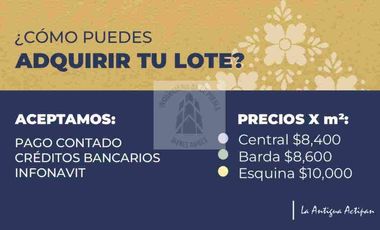 Venta terrenos en San Andrés Cholula La Antigua Actipan . con amenidades  financiamiento directo cerca del colegio intercanadiense prepa UPAEP juzgados  de cholula y juzgados