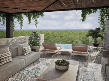 Departamento de 3 recámaras vistas a la selva en Tulum country club