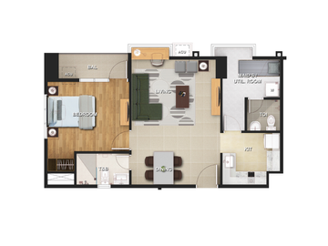 Preselling Prime-Corner 1-bedroom unit with balcony, with maid's room (66 SQM - 3rd floor) in 9 Central Park - First every residential tower in NGC - 