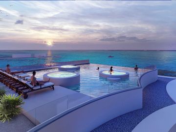 Departamento vista al mar, alberca infinity, pre-construcción, Malecón, Cozumel