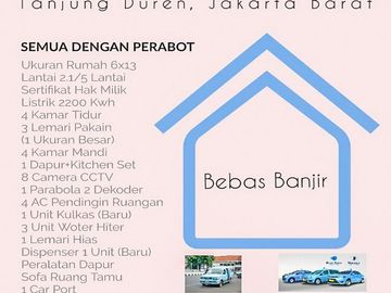Rumah Dijual di Tanjung Duren Jakarta Barat Dekat Universitas Trisakti