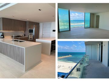 Departamento de lujo, vista al mar, club de playa, campo de golf, Puerto Cancún