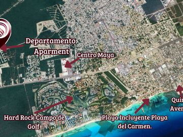 Condominio con terraza, cuarto de servicio, en venta, Playa del Carmen.