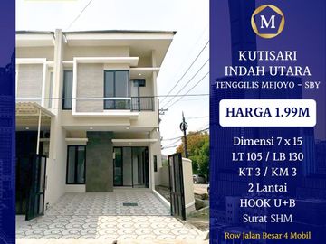 GRESS BARU! Rumah Kutisari Indah Utara Hook Sudut 2 Lantai Minimalis Modern Dekat Jemur Tenggilis Siwalankerto SHM