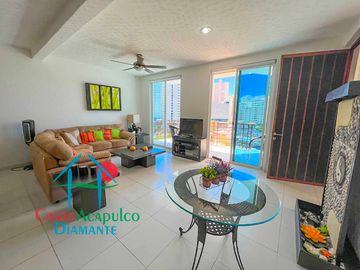 Departamento con terraza y vista a las áreas comunes