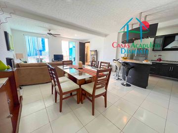 Departamento con terraza y vista a las áreas comunes