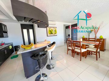 Departamento con terraza y vista a las áreas comunes