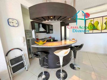 Departamento con terraza y vista a las áreas comunes