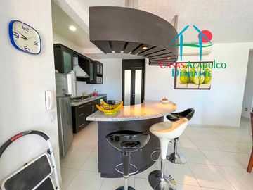 Departamento con terraza y vista a las áreas comunes