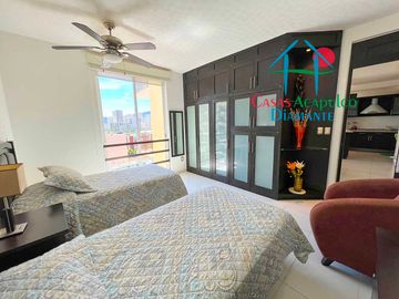 Departamento con terraza y vista a las áreas comunes