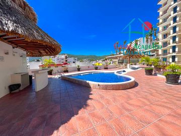 Departamento con terraza y vista a las áreas comunes