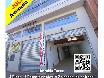 AV. TACNA (FRENTE AL ESTADIO) EN ESTRENO - 5 DEPARTAMENTOS 2 TIENDAS