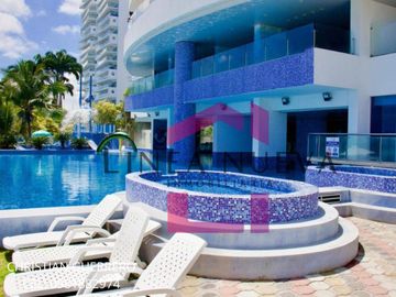 Tonsupa-Ecuador Suite amoblada con Jacuzzi en el balcón y vista al Mar en el edificio Grand Diamond Beach