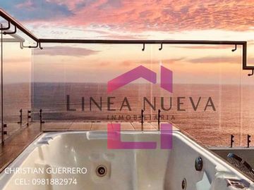 Tonsupa-Ecuador Suite amoblada con Jacuzzi en el balcón y vista al Mar en el edificio Grand Diamond Beach