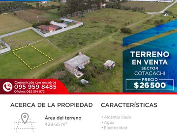 VENDO HERMOSO LOTE COTACACHI