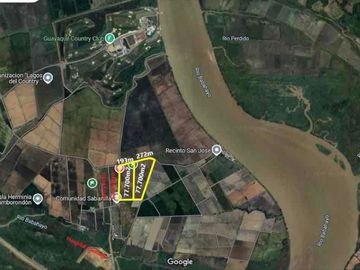 Venta 7.7 Has Nuevo Samborondon, colinda con  Proyecto Ciudad- Santiago,   cerca del Hospital Santiago, Country-Club, colegio Aleman. etc