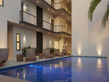 Condo con alberca común, rooftop, pre-construcción, centro, San José del cabo.